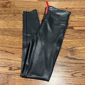 Spanx Faux Leather Snakeskin Leggings Black S/P